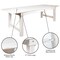 Flash Furniture Rectangle 40.25 W, 84 L, 30 H, Pine Wood, Steel, Wood Grain XA-F-84X40-WH-GG - alternate 8